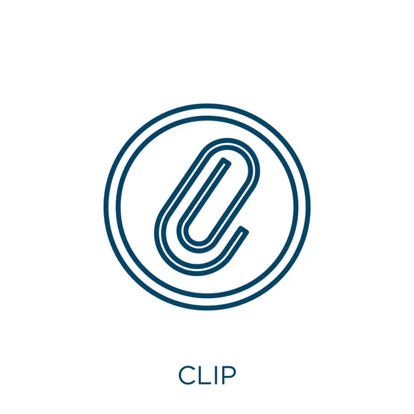 Clip Icon Thin Linear Clip Outline Icon Isolated White Background — стоковый вектор