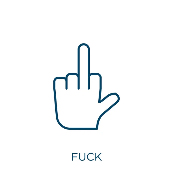 Fuck Icon Thin Linear Fuck Outline Icon Isolated White Background — Stockový vektor