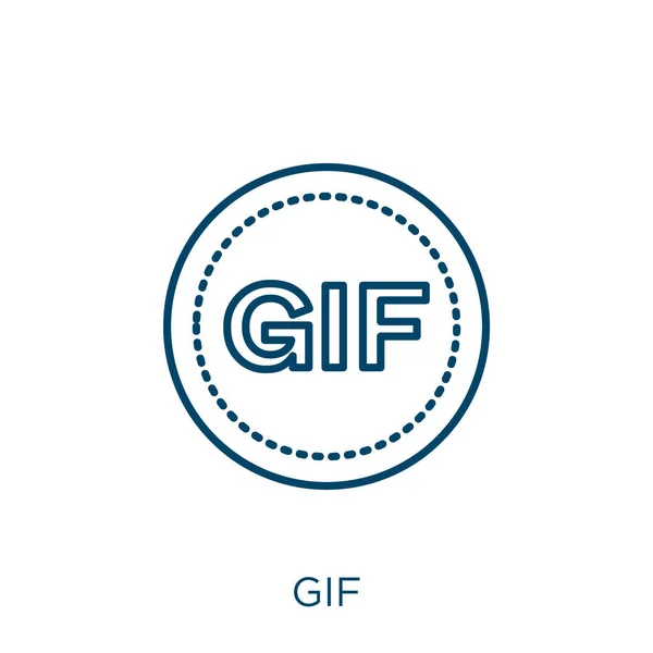 Εικονίδιο Gif Λεπτό Γραμμικό Περίγραμμα Gif Που Απομονώνεται Λευκό Φόντο — Διανυσματικό Αρχείο
