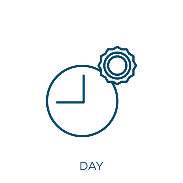 Day Icon Thin Linear Day Outline Icon Isolated White Background —  Vetores de Stock