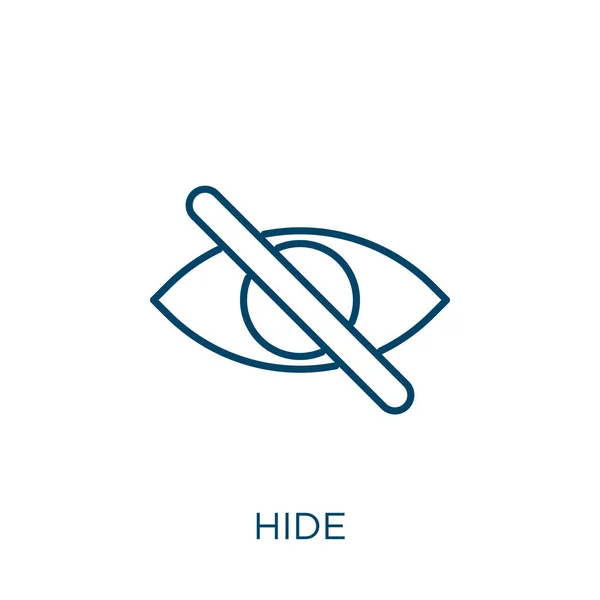 Hide Icon Thin Linear Hide Outline Icon Isolated White Background — Stock vektor