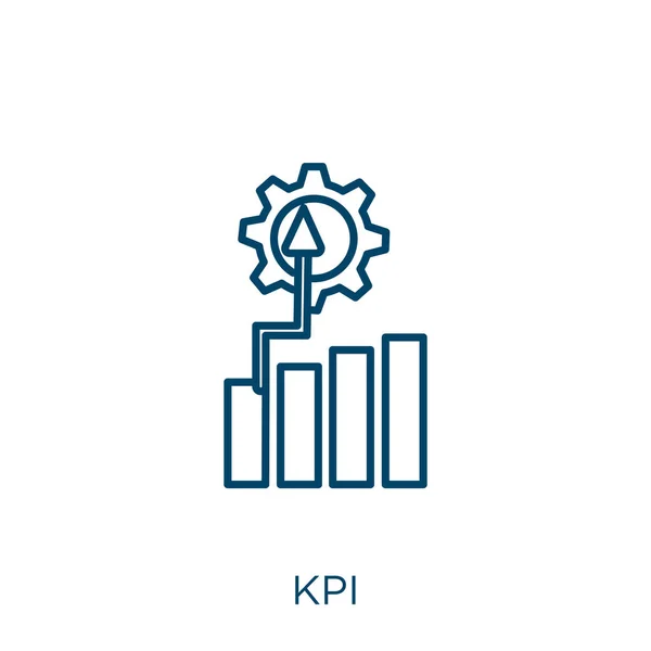 Kpi Icon Thin Linear Kpi Outline Icon Isolated White Background — Stock vektor