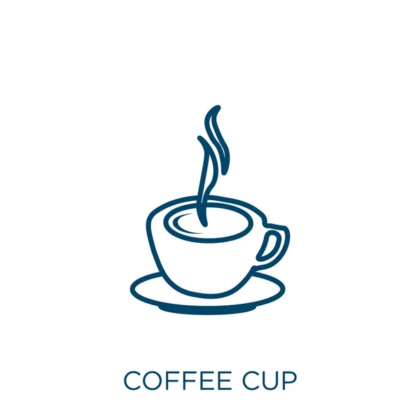 Εικονίδιο Φλιτζάνι Καφέ Λεπτή Γραμμική Εικόνα Περίγραμμα Κύπελλο Καφέ Απομονώνονται — Διανυσματικό Αρχείο