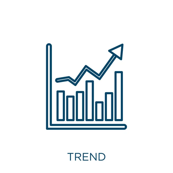 Ikona Trendu Tenký Lineární Trend Obrys Ikony Izolované Bílém Pozadí — Stockový vektor