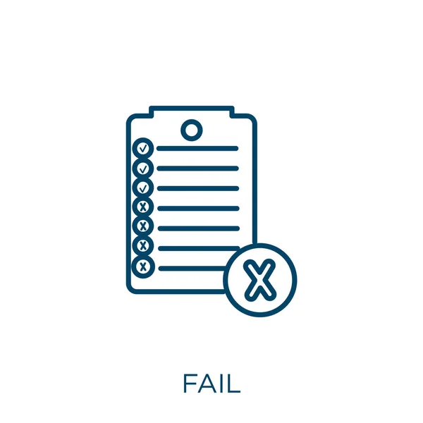 Fail Icon Thin Linear Fail Outline Icon Isolated White Background — Stock Vector