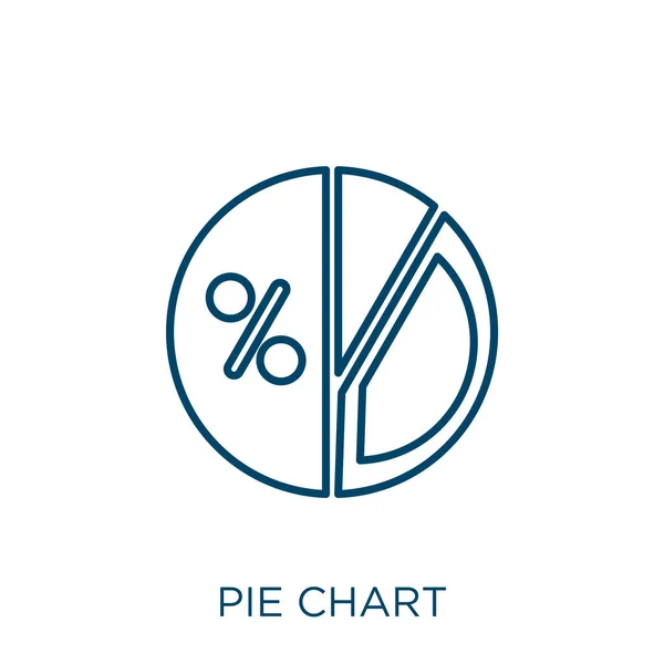 Pie Chart Icon Thin Linear Pie Chart Outline Icon Isolated — стоковый вектор