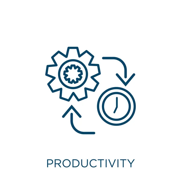 Icono Productividad Icono Del Contorno Productividad Lineal Delgada Aislado Sobre — Archivo Imágenes Vectoriales