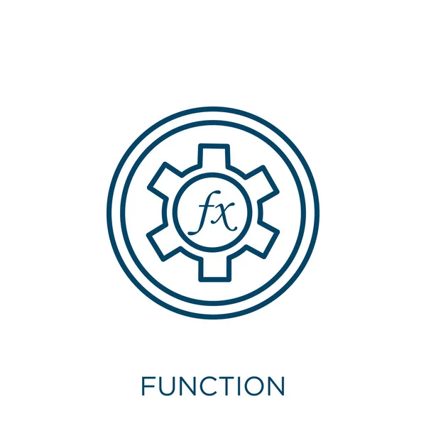 Icône Fonction Icône Contour Fonction Linéaire Mince Isolée Sur Fond — Image vectorielle