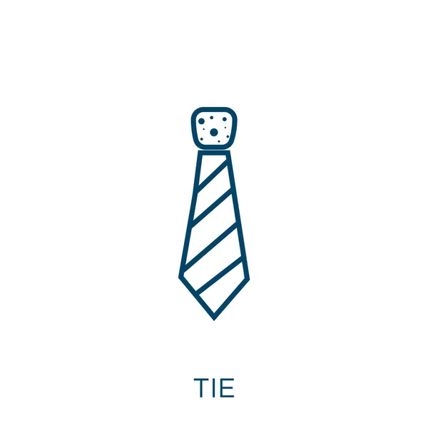 Tie Icon Thin Linear Tie Outline Icon Isolated White Background — Vetor de Stock