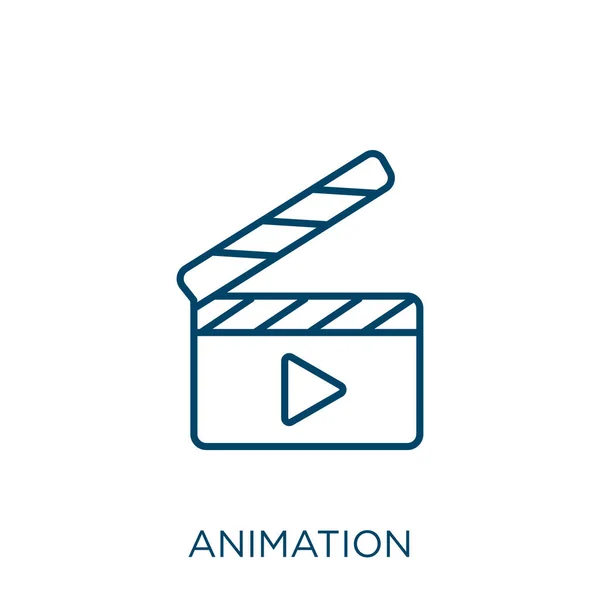Ícone Animação Ícone Esboço Animação Linear Fino Isolado Fundo Branco —  Vetores de Stock