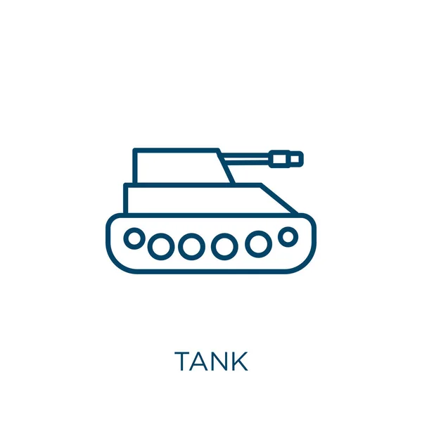 Icono Del Tanque Icono Contorno Lineal Delgado Del Tanque Aislado — Vector de stock