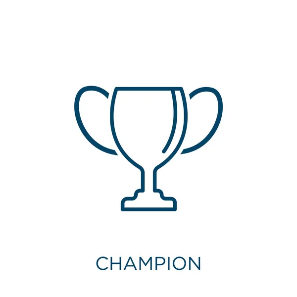 champion icon. Thin linear champion outline icon isolated on white background. Line vector champion sign, symbol for web and mobile