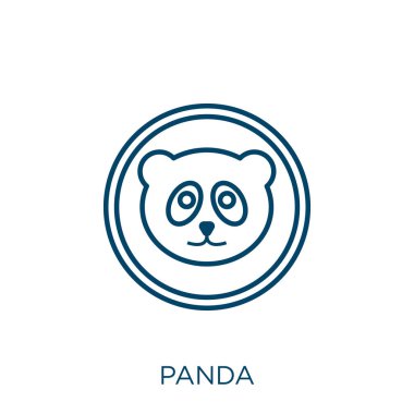 panda icon. Thin linear panda outline icon isolated on white background. Line vector panda sign, symbol for web and mobile
