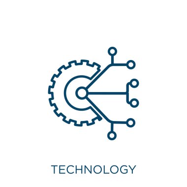 technology icon. Thin linear technology outline icon isolated on white background. Line vector technology sign, symbol for web and mobile