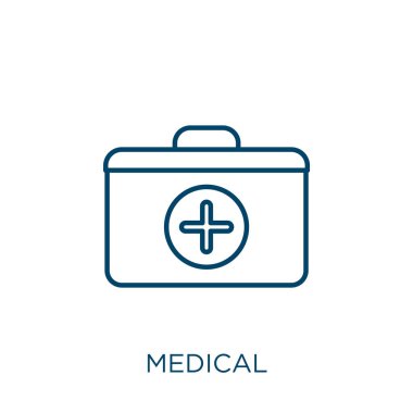medical icon. Thin linear medical outline icon isolated on white background. Line vector medical sign, symbol for web and mobile