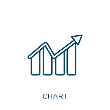 chart icon. Thin linear chart outline icon isolated on white background. Line vector chart sign, symbol for web and mobile