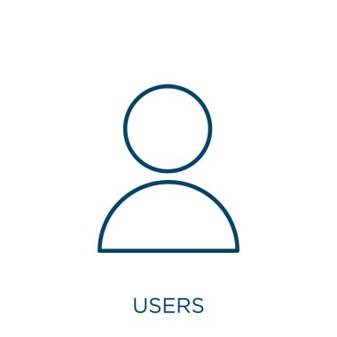 users icon. Thin linear users outline icon isolated on white background. Line vector users sign, symbol for web and mobile