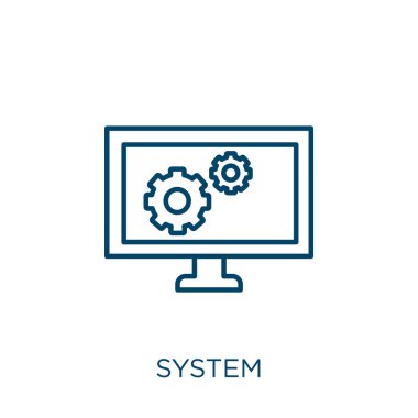 system icon. Thin linear system outline icon isolated on white background. Line vector system sign, symbol for web and mobile