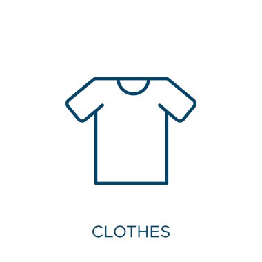 clothes icon. Thin linear clothes outline icon isolated on white background. Line vector clothes sign, symbol for web and mobile