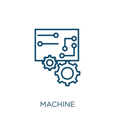 machine icon. Thin linear machine outline icon isolated on white background. Line vector machine sign, symbol for web and mobile