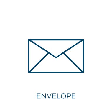 envelope icon. Thin linear envelope outline icon isolated on white background. Line vector envelope sign, symbol for web and mobile