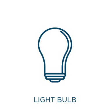 light bulb icon. Thin linear light bulb outline icon isolated on white background. Line vector light bulb sign, symbol for web and mobile