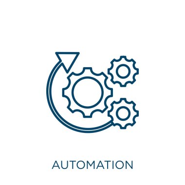 automation icon. Thin linear automation outline icon isolated on white background. Line vector automation sign, symbol for web and mobile