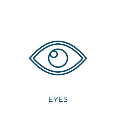 eyes icon. Thin linear eyes outline icon isolated on white background. Line vector eyes sign, symbol for web and mobile