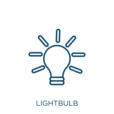 lightbulb icon. Thin linear lightbulb outline icon isolated on white background. Line vector lightbulb sign, symbol for web and mobile