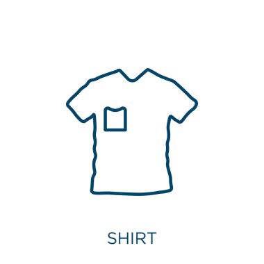 shirt icon. Thin linear shirt outline icon isolated on white background. Line vector shirt sign, symbol for web and mobile