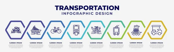 Vector Infographic Design Template Icons Options Steps Infographic Transportation Concept — Stock Vector