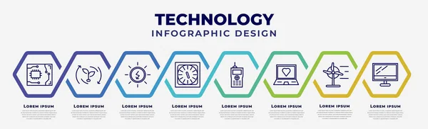Vector Infographic Design Template Icons Options Steps Infographic Technology Concept — Stockvektor