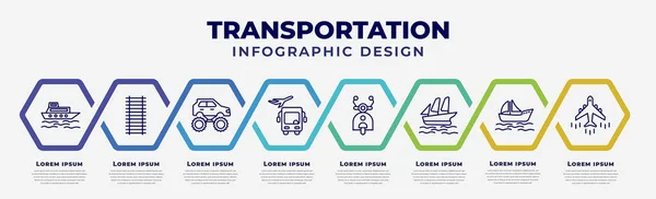 Vector Infographic Design Template Icons Options Steps Infographic Transportation Concept Ilustracja Stockowa