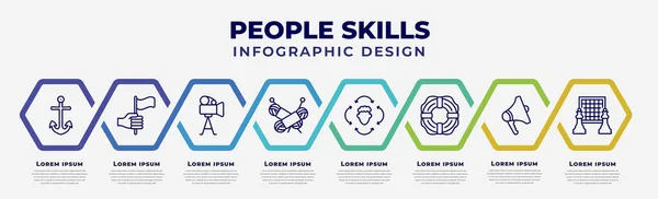 Vector Infographic Design Template Icons Options Steps Infographic People Skills — Stockvektor