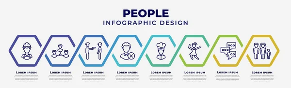 Vector Infographic Design Template Icons Options Steps Infographic People Concept — Stockvektor