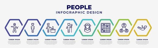 Vector Infographic Design Template Icons Options Steps Infographic People Concept — Stockvektor