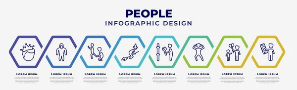 Vector Infographic Design Template Icons Options Steps Infographic People Concept — Stockvektor