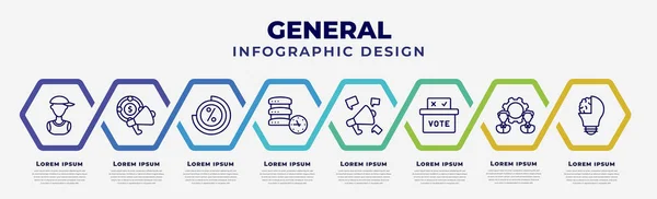 Vector Infographic Design Template Icons Options Steps Infographic General Concept — стоковый вектор