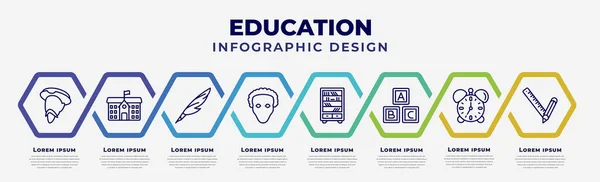 Vector Infographic Design Template Icons Options Steps Infographic Education Concept — Stockvektor