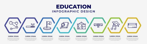 Vector Infographic Design Template Icons Options Steps Infographic Education Concept — Archivo Imágenes Vectoriales