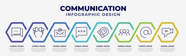 Vector Infographic Design Template Icons Options Steps Infographic Communication Concept — Stockvektor