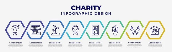 Vector Infographic Design Template Icons Options Steps Infographic Charity Concept — Stock Vector