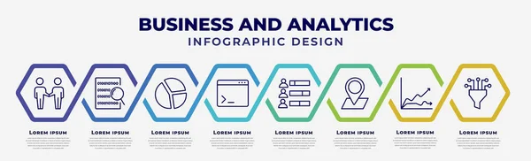 Vector Infographic Design Template Icons Options Steps Infographic Business Analytics — Archivo Imágenes Vectoriales