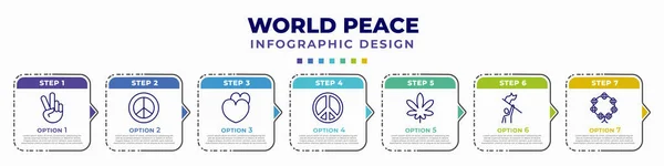 Infographic Template Icons Options Steps Infographic World Peace Concept Included — Wektor stockowy