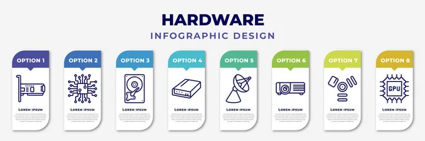 Infographic Template Icons Options Steps Infographic Hardware Concept Included Network Stock Illusztrációk
