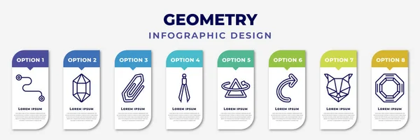 Infographic Template Icons Options Steps Infographic Geometry Concept Included Line Royaltyfria illustrationer
