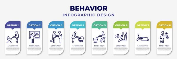 Infographic Template Icons Options Steps Infographic Behavior Concept Included Man Grafika Wektorowa
