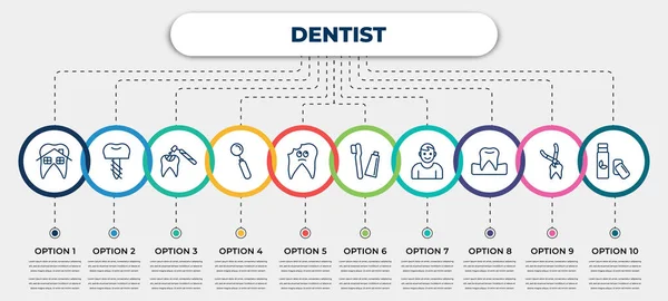 Vector Infographic Template Icons Options Steps Infographic Dentist Concept Included — Stock Vector