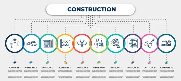 Vector Infographic Template Icons Options Steps Infographic Construction Concept Included — Stock Vector