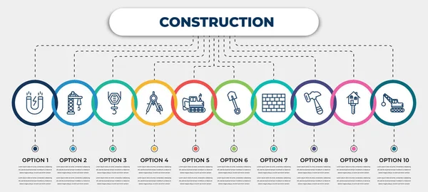 Vector Infographic Template Icons Options Steps Infographic Construction Concept Included — Stock Vector